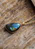 Boho Necklace, Labradorite and Gold Chain Emma
